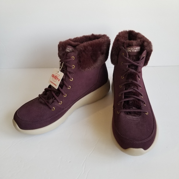 skechers on the go suede boots winter chill